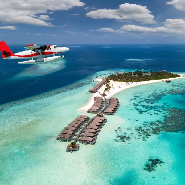 airplane-over-island